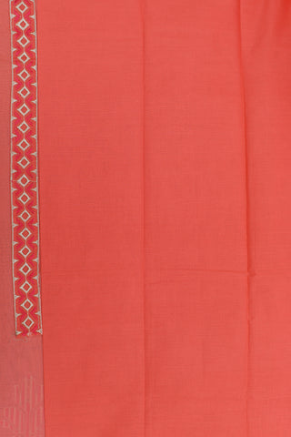 Embroidered Buttas Coral Pink Ahmedabad Cotton Saree