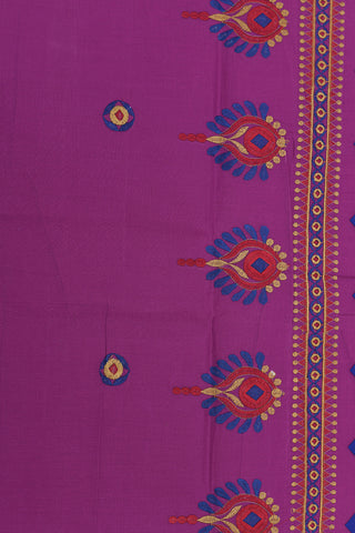 Embroidered Buttas Magenta Ahmedabad Cotton Saree