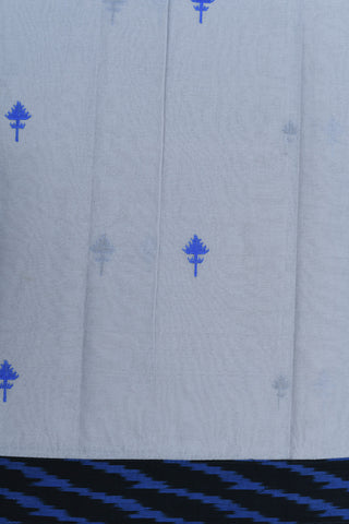 Embroidered Buttas Pastel Grey Ahmedabad Cotton Saree