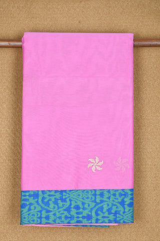 Embroidered Buttas Pink Ahmedabad Cotton Saree