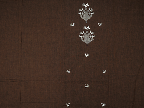 Embroidered Design Walnut Brown Cotton Salwar Material