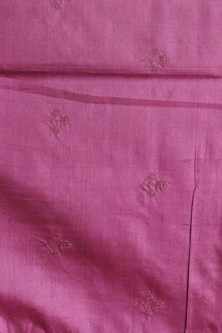 Embroidered Floral Border In Butta Punch Pink Tussar Silk Saree