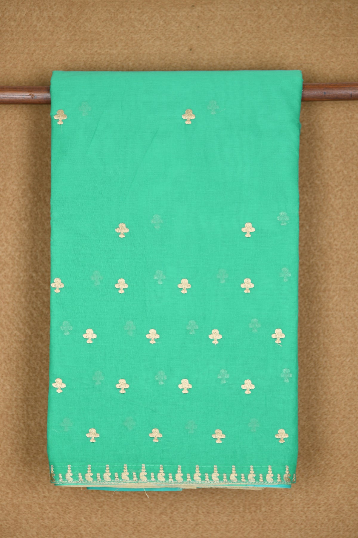 Embroidered Floral Buttas Sea Green Ahmedabad Cotton Saree
