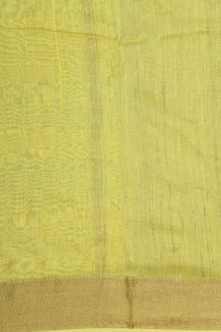 Embroidered Floral Design Yellow Chanderi Silk Cotton Saree