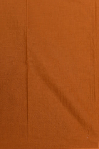 Embroidered Flower Motif Rust Orange Ahmedabad Cotton Saree