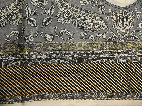 Embroidered Geometric Design Pastel Blue Chanderi Cotton Unstitched Salwar Material