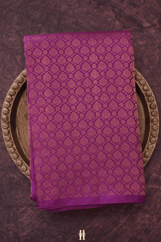 Fancy Design Berry Purple Kanchipuram Silk Saree