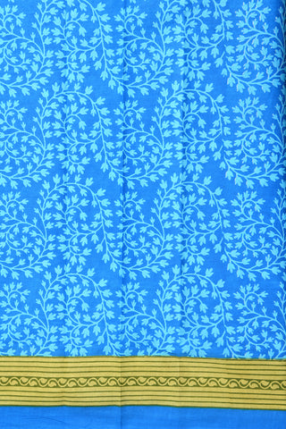 Floral Design Blue Ahemedabad Cotton Saree