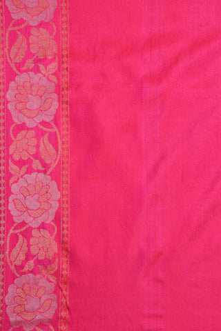 Botanical Birds Pink Banaras Silk Saree