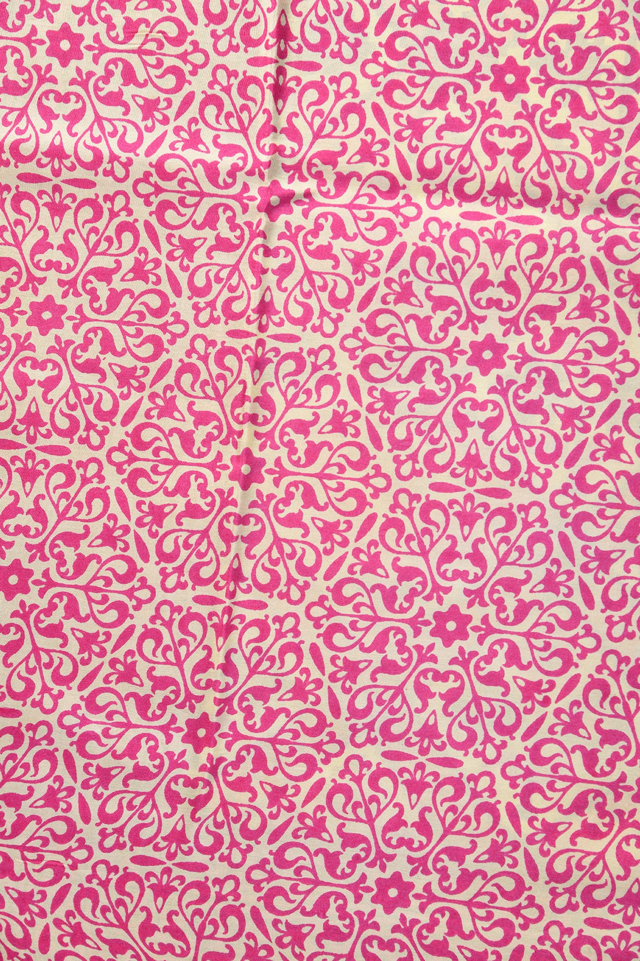 Cream And Pink Pixel Design Ivory Printed Silk Saree