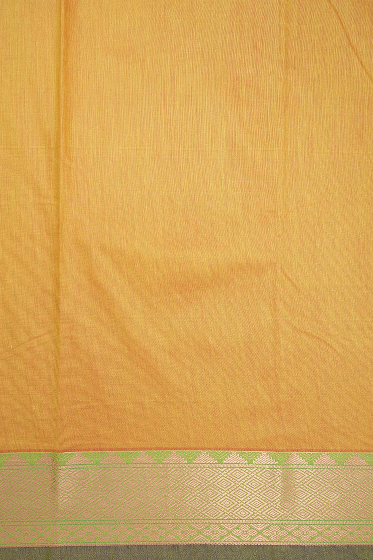 Floral And Diamond Copper Zari Motifs Golden Yellow Apoorva Semi Silk Saree