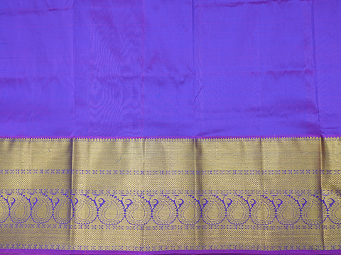 Floral And Leaf Design Royal Blue Pavadai Sattai Material