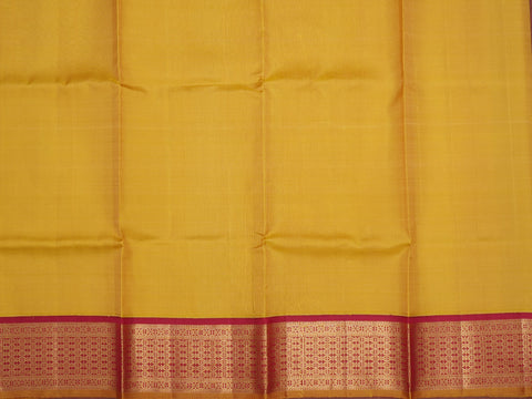 Contrast Korvai Floral Zari Border Saffron Yellow Pavadai Sattai Material