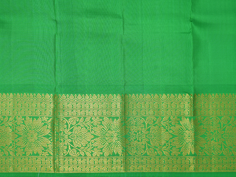 Floral And Peacock Motifs Royal Blue Pavadai Sattai Material