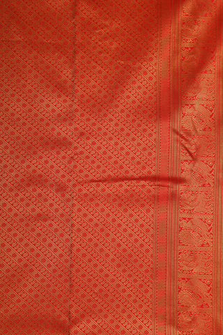 Big Border With Zari Stripes Crimson Red Kanchipuram Silk Saree