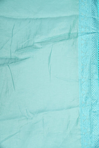 Floral Border With Embroidered Paisley Design Sky Blue Organza Silk Saree