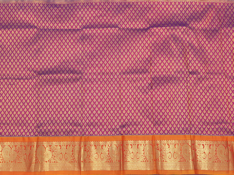 Floral Buttas Berry Purple Unstitched Pavadai Sattai Material