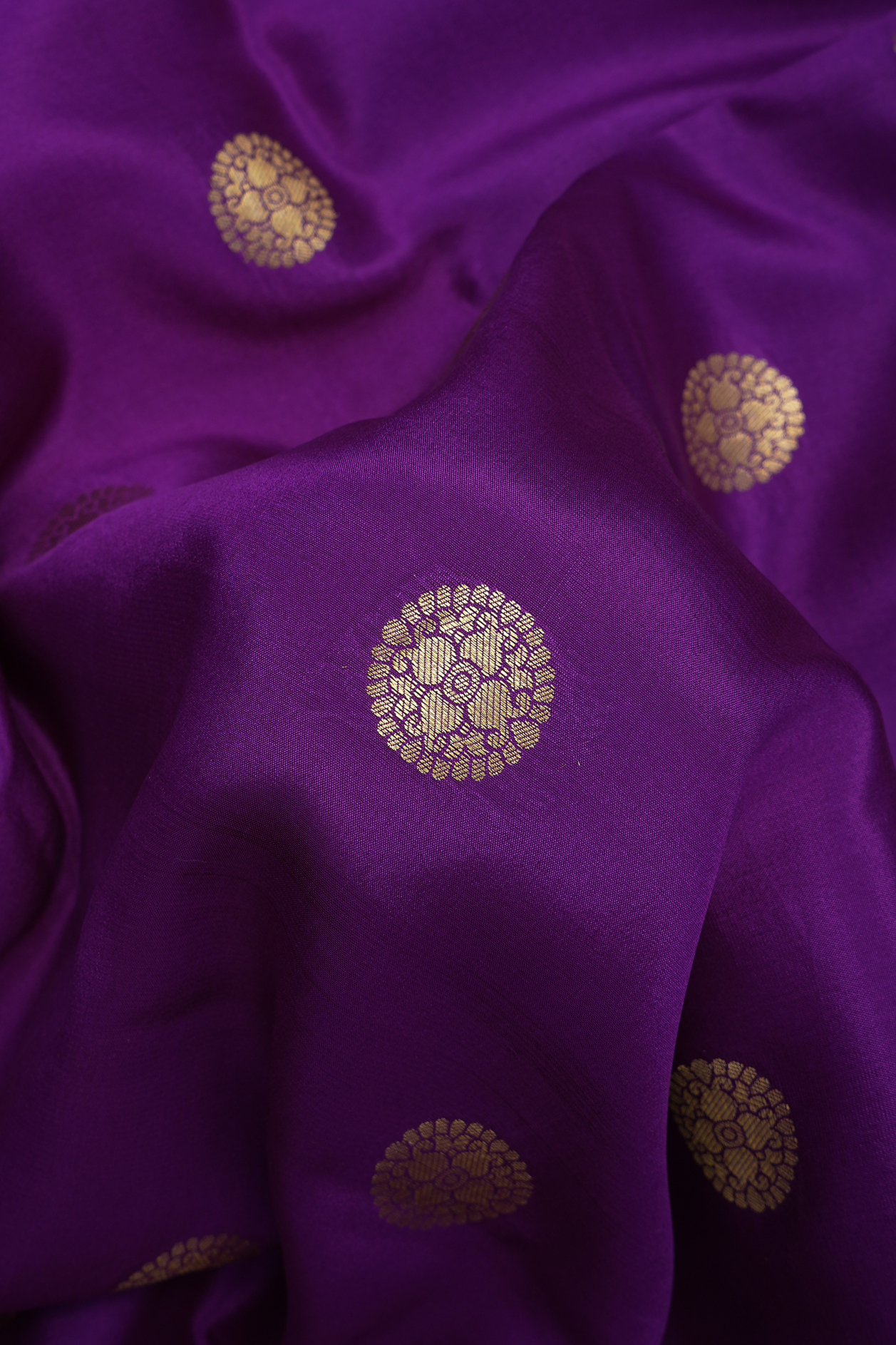 Floral Buttas Grape Purple Mysore Silk Saree