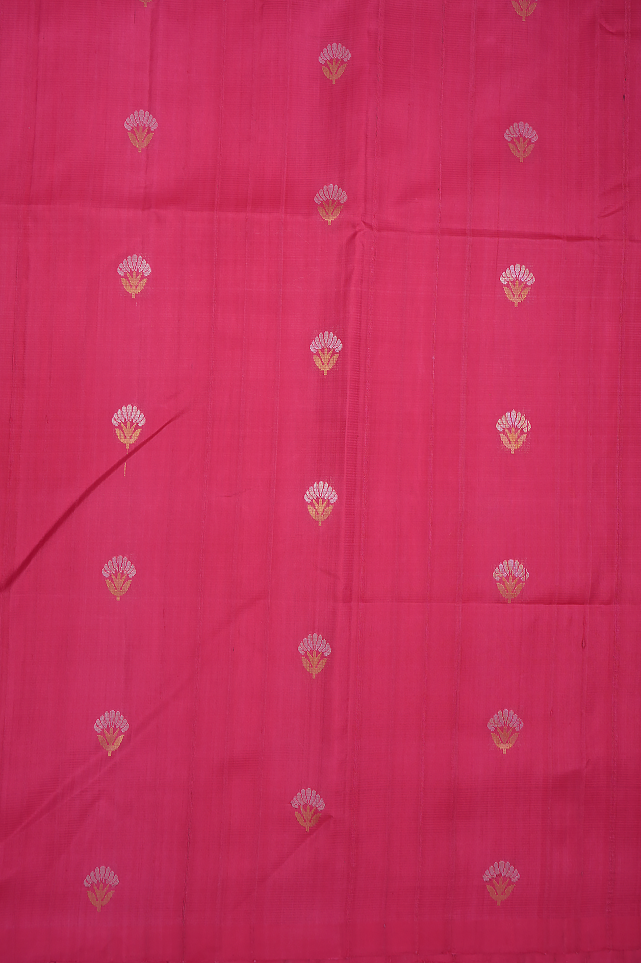 Floral Zari Buttas Hot Pink Soft Silk Saree