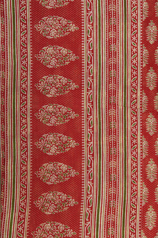 Floral Buttas Maroon Printed Ahmedabad Cotton Saree