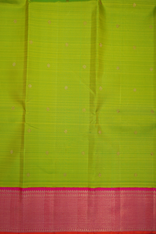 Floral Buttas Olive Green Kanchipuram Silk Saree