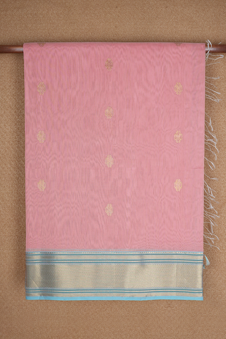 Floral Buttas Orchid Pink Maheswari Silk Cotton Saree