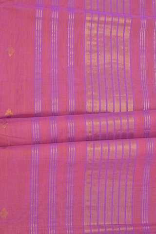Floral Buttas Pale Salmon Pink Venkatagiri Cotton Saree