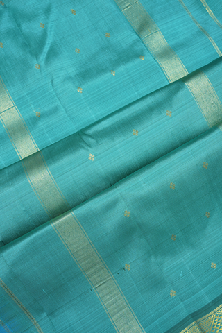 Floral Buttas Pastel Blue Kanchipuram Silk Saree