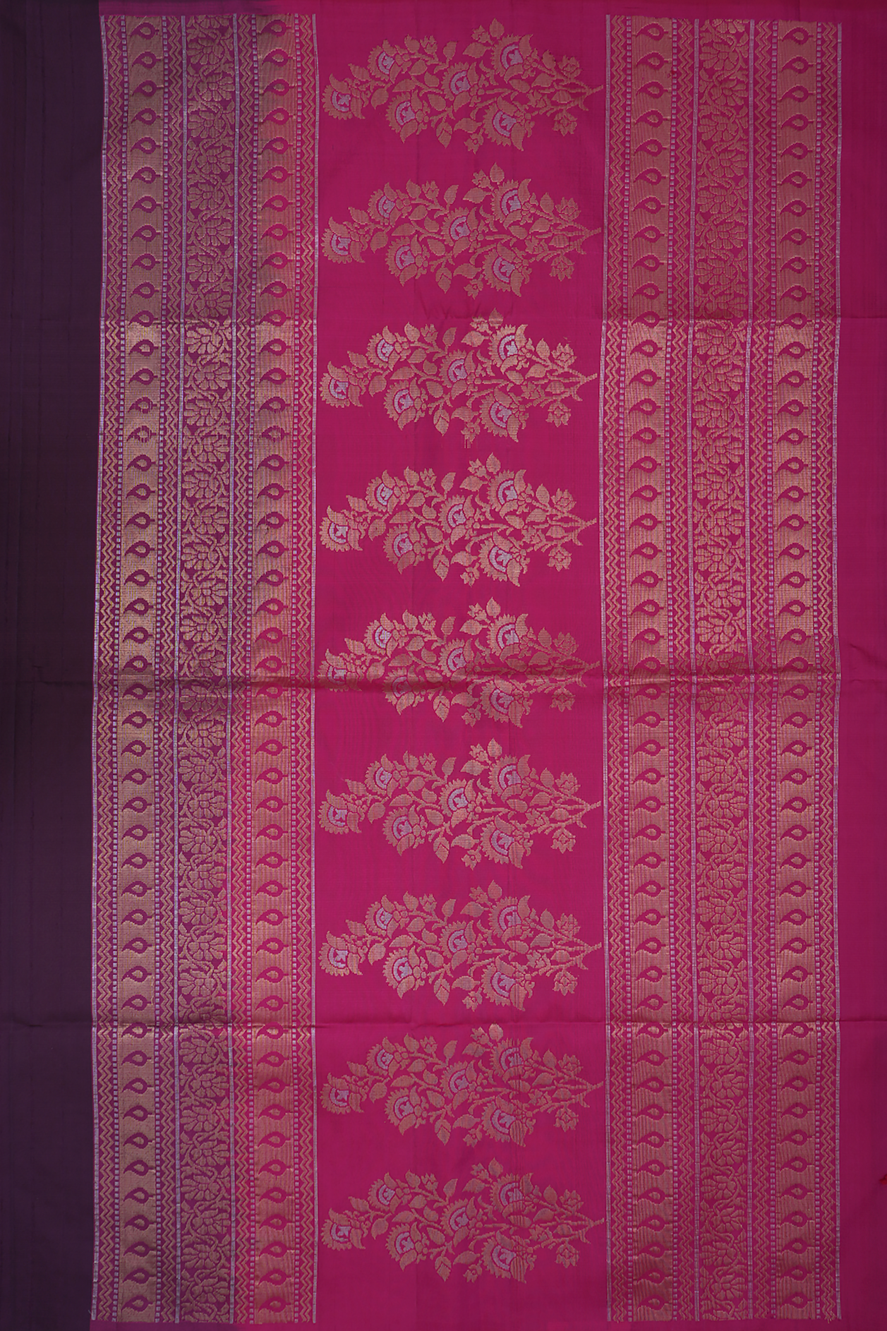 Floral Zari Buttas Plum Purple Soft Silk Saree