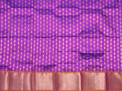 Floral Buttas Purple Rose Unstitched Pavadai Sattai Material