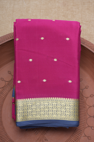 Floral Zari Buttis Rani Pink Mysore Silk Saree