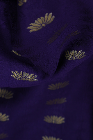 Floral Buttas Regal Purple Mysore Silk Saree