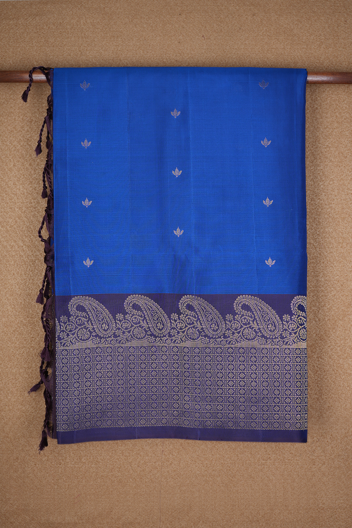Floral Buttas Royal Blue Soft Silk Saree