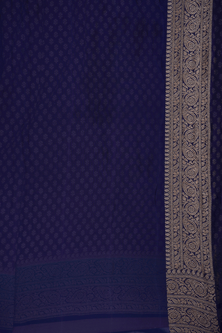 Floral Buttis Berry Purple Georgette Banarasi Silk Saree
