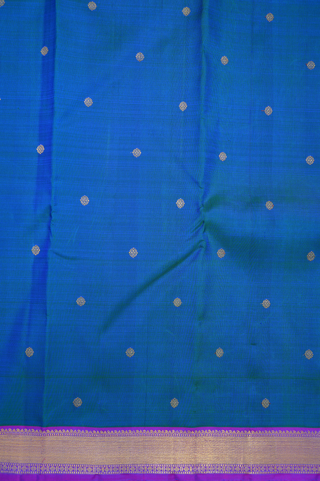 Floral Buttis Capri Blue Kanchipuram Silk Saree