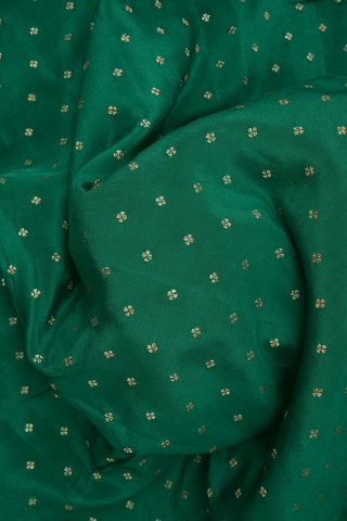 Floral Buttis Emerald Green Georgette Banarasi Silk Saree