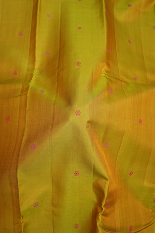 Floral Buttis Golden Green Kanchipuram Silk Saree