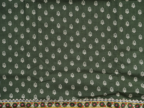 Floral Buttis Chalet Green Cotton Unstitched Salwar Material