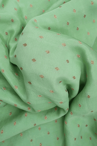 Floral Buttis Mint Green Georgette Banarasi Silk Saree