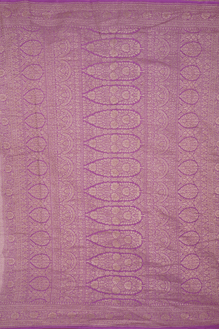 Floral Buttis Pastel Purple Georgette Banarasi Silk Saree