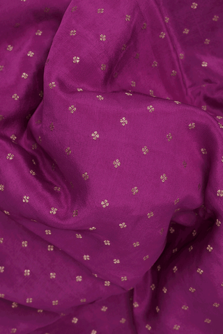 Floral Buttis Purple Rose Georgette Banarasi Silk Saree