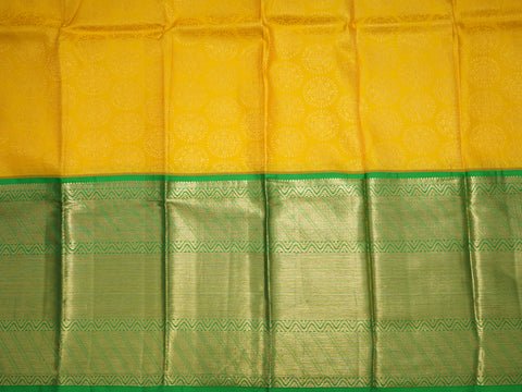 Floral Chakram Zari Honey Yellow Pavadai Sattai Material