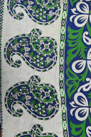 Floral Creepers Design Multicolor Kalamkari Printed Silk Cotton Saree
