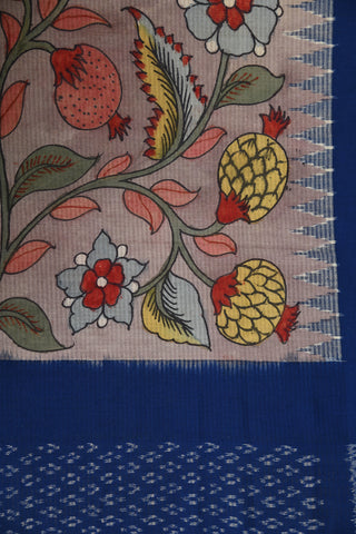 Floral Creepers Design Kalamkari Printed Multicolor Cotton Dupatta
