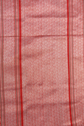 Floral Creepers Design Tomato Red Banaras Silk Saree