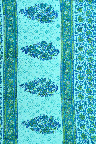 Floral Creepers Digital Printed Pastel Blue Crepe Silk Saree