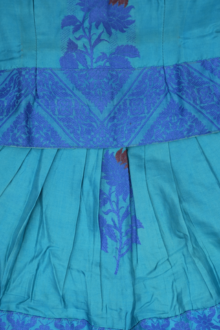 Floral Design Light Blue Banarasi Silk Pavadai Sattai