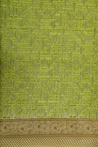 Floral Design Mehandi Green Printed Ahmedabad Cotton Saree