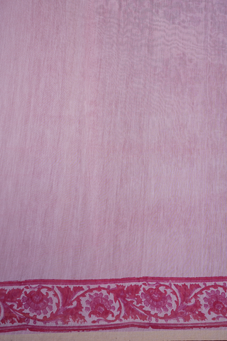 Floral Design Pastel Pink Chanderi Cotton Saree