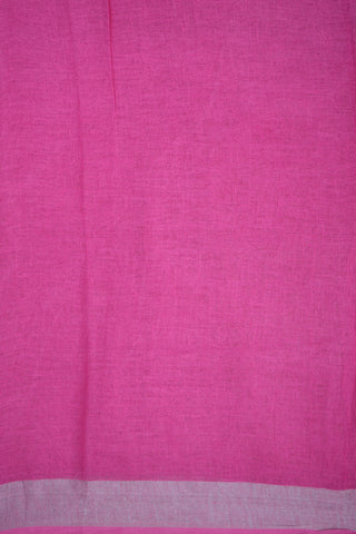 Floral Design Rose Pink Linen Saree